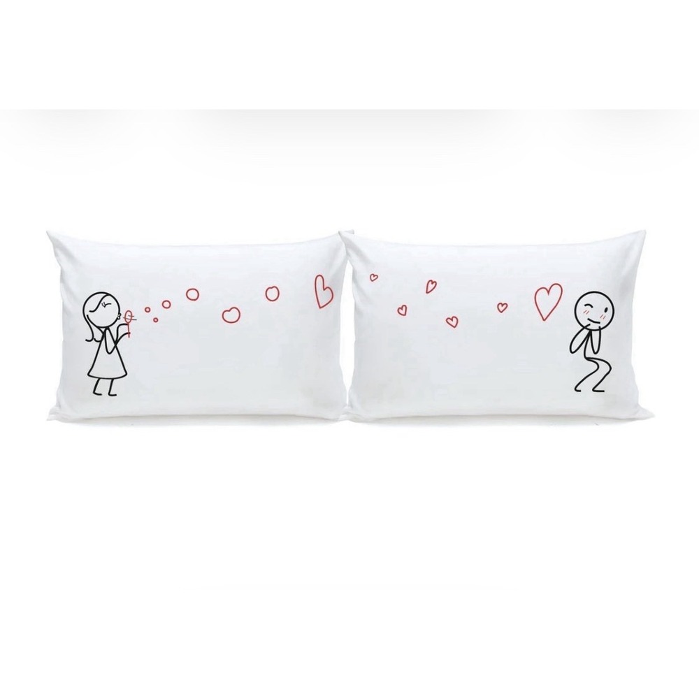 from My Heart to Yours Couples Pillowcases - Romantic Gift for Him and Her Kiss‎